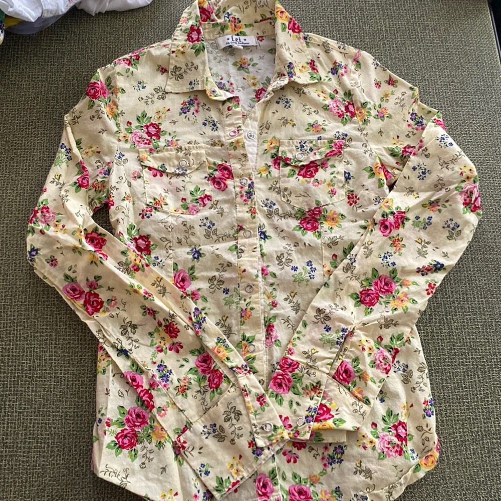 Floral Print Button Down Shirt